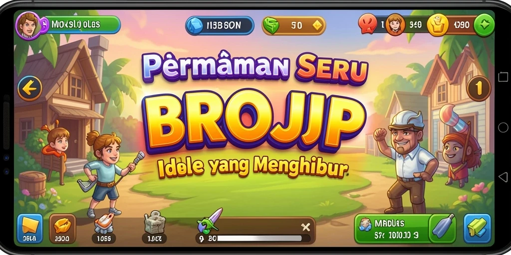 Tampilan gameplay BROJP yang menarik dan berwarna-warni.