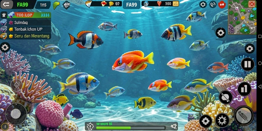 Tampilan gameplay FA99 yang seru saat menembak ikan.