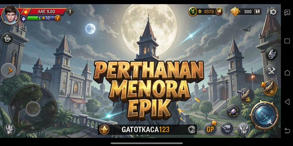 Tampilan menakjubkan dari gameplay GATOTKACA123 dalam Tower Defense.