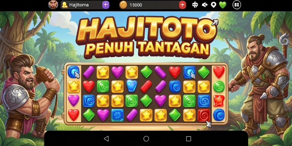 Tampilan menarik gameplay Match-3 di HAJITOTO.