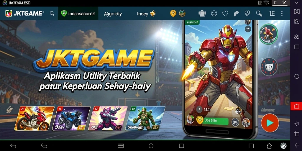 Screenshot utama JKTGAME menampilkan antarmuka yang bersih dan fungsi pengingat yang efektif.