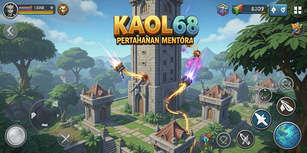 Tampilan gameplay menara yang menakjubkan di KAOL68.