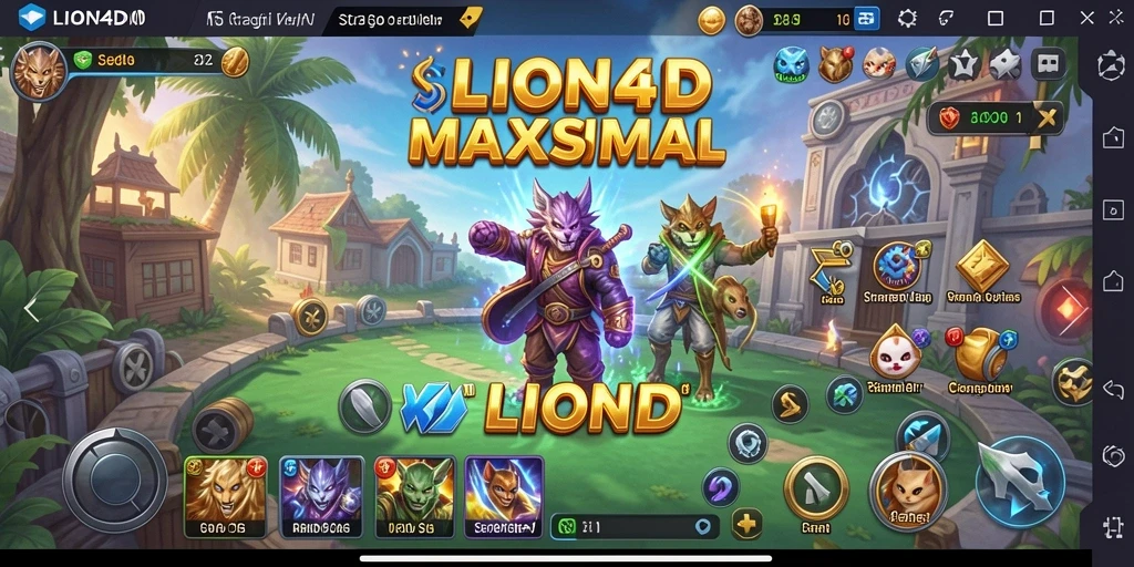 Tampilan gameplay menarik dalam LION4D yang menunjukkan strategi pertempuran.