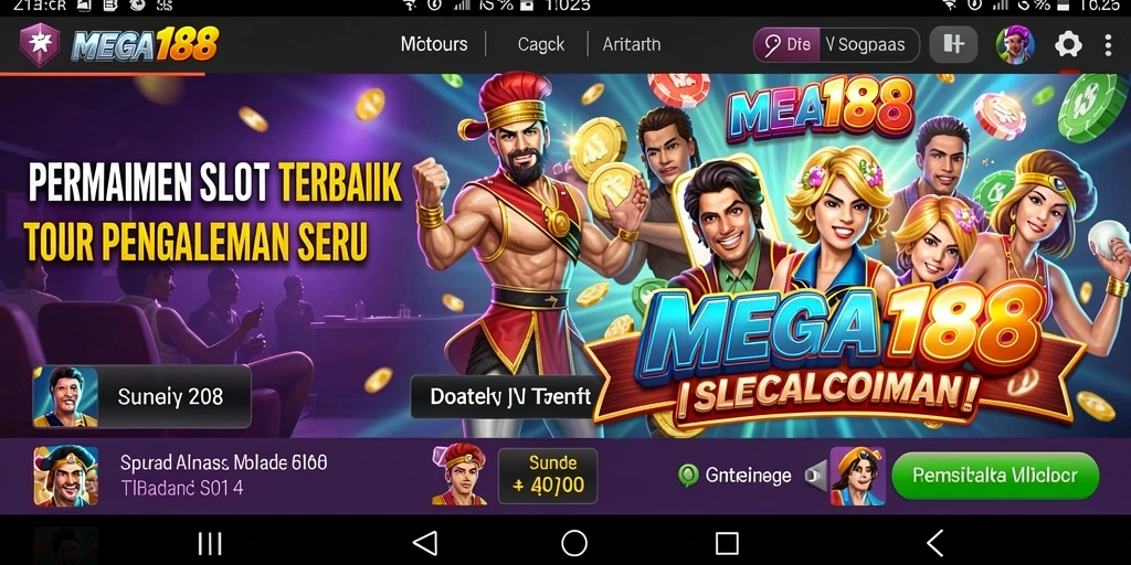 Tampilan gameplay seru MEGA188 dengan berbagai slot menarik.