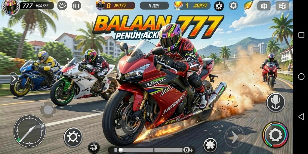 Gameplay seru balapan motor di MPO777