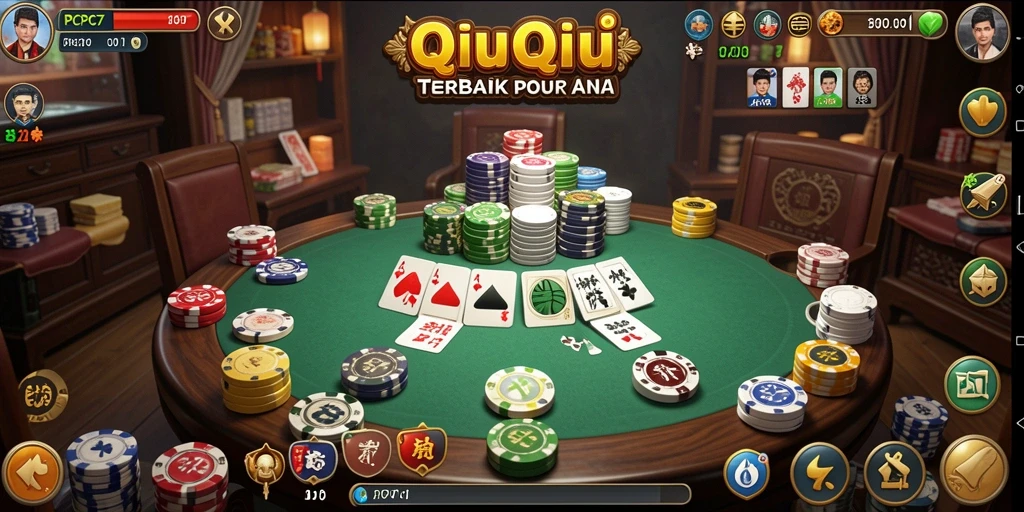 Screenshot utama gameplay QiuQiu menunjukkan aksi seru permainan.