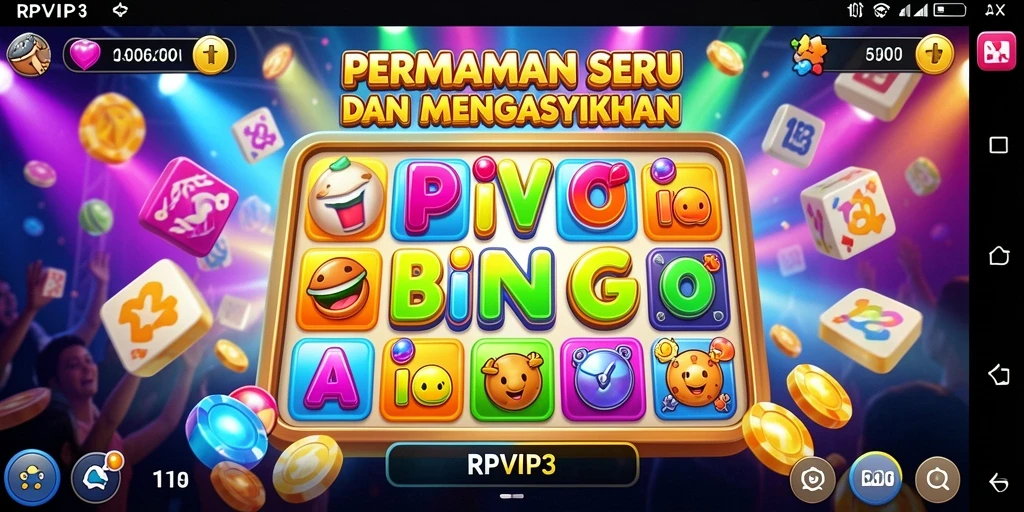 Screenshot utama RPVIP3 dengan tampilan gameplay Bingo yang menarik.