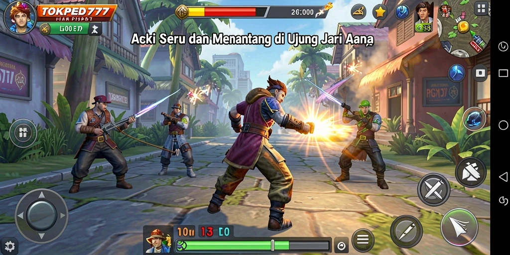Tampilan gameplay seru dan adrenalin tinggi di TOKPED777.